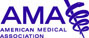 Logo of the American Medical Association with a dark purple font color.